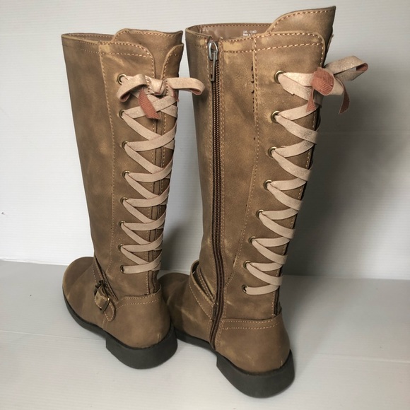 Girl’s tall boots lace ribbon back size 13 Kohl’s - Picture 5 of 7